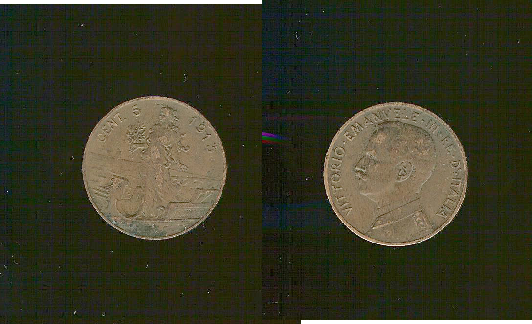 Italy 5 centesimi 1913 EF